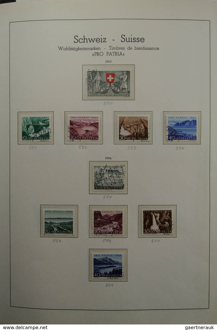 28107 Schweiz: 1945-1984. Almost complete, canceled collection Switzerland 1945-1984 in Leuchtturm album.