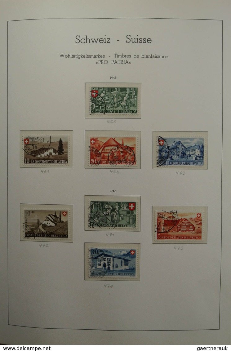 28107 Schweiz: 1945-1984. Almost complete, canceled collection Switzerland 1945-1984 in Leuchtturm album.