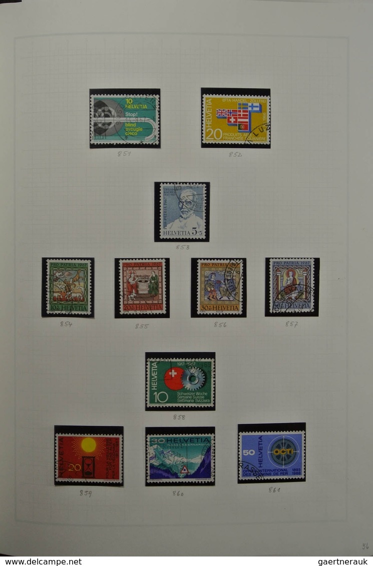 28107 Schweiz: 1945-1984. Almost complete, canceled collection Switzerland 1945-1984 in Leuchtturm album.