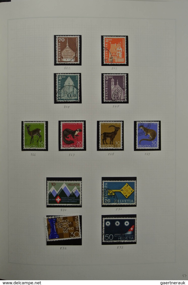 28107 Schweiz: 1945-1984. Almost complete, canceled collection Switzerland 1945-1984 in Leuchtturm album.