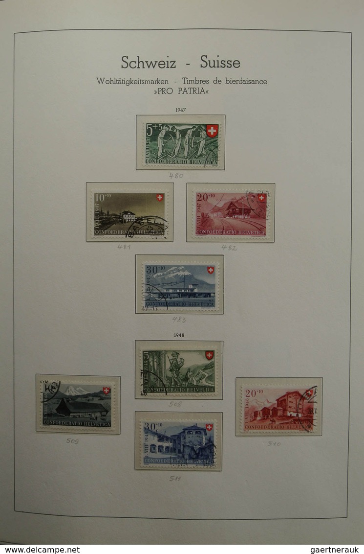 28107 Schweiz: 1945-1984. Almost complete, canceled collection Switzerland 1945-1984 in Leuchtturm album.