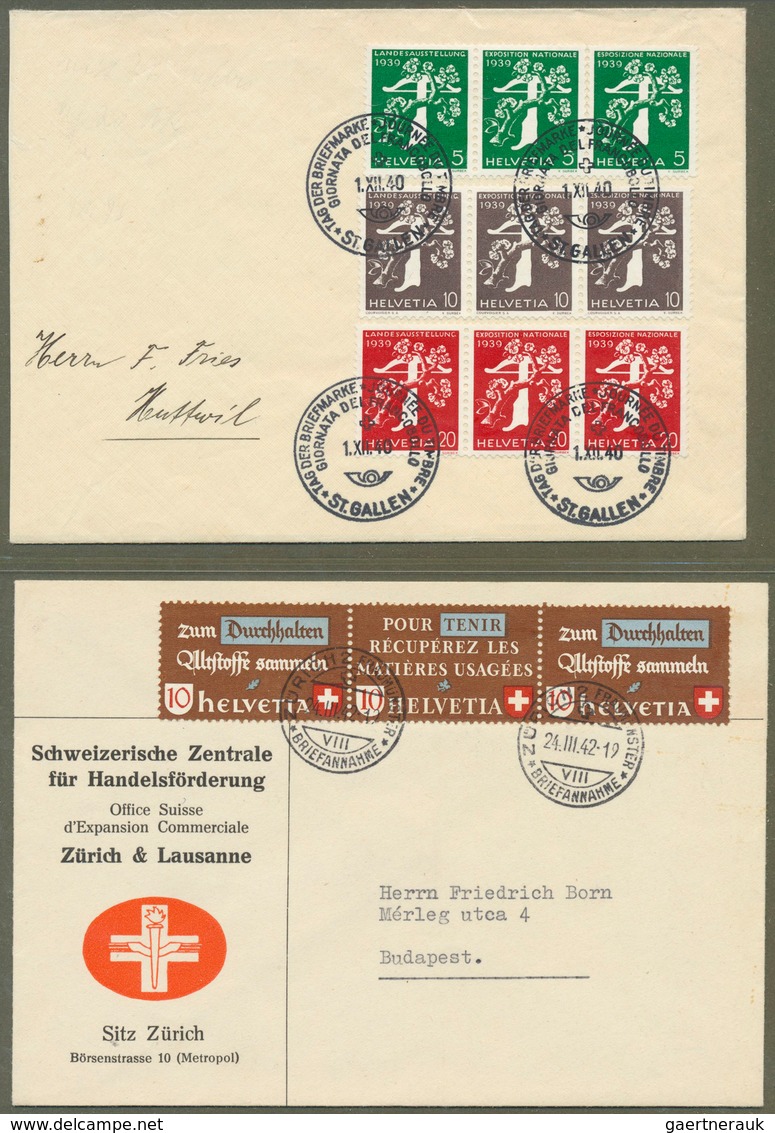 28136 Schweiz - Zusammendrucke: 1909-1982: Umfangreiche Sammlung Gestempelter Zusammendrucke, Dabei Kehrdr - Se-Tenant