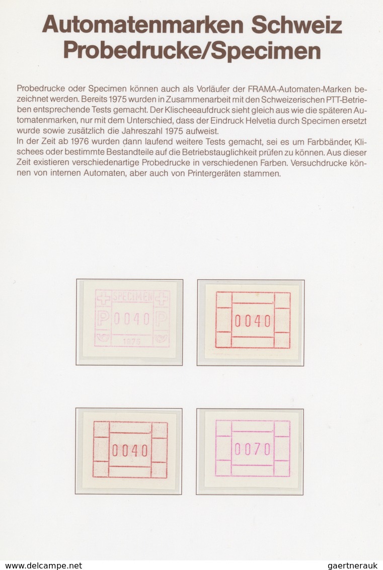 28140 Schweiz - Automatenmarken: 1976-2000+: Umfangreiche Sammlung Der Automarkenmarken Ab Der Ersten Ausg - Automatenmarken