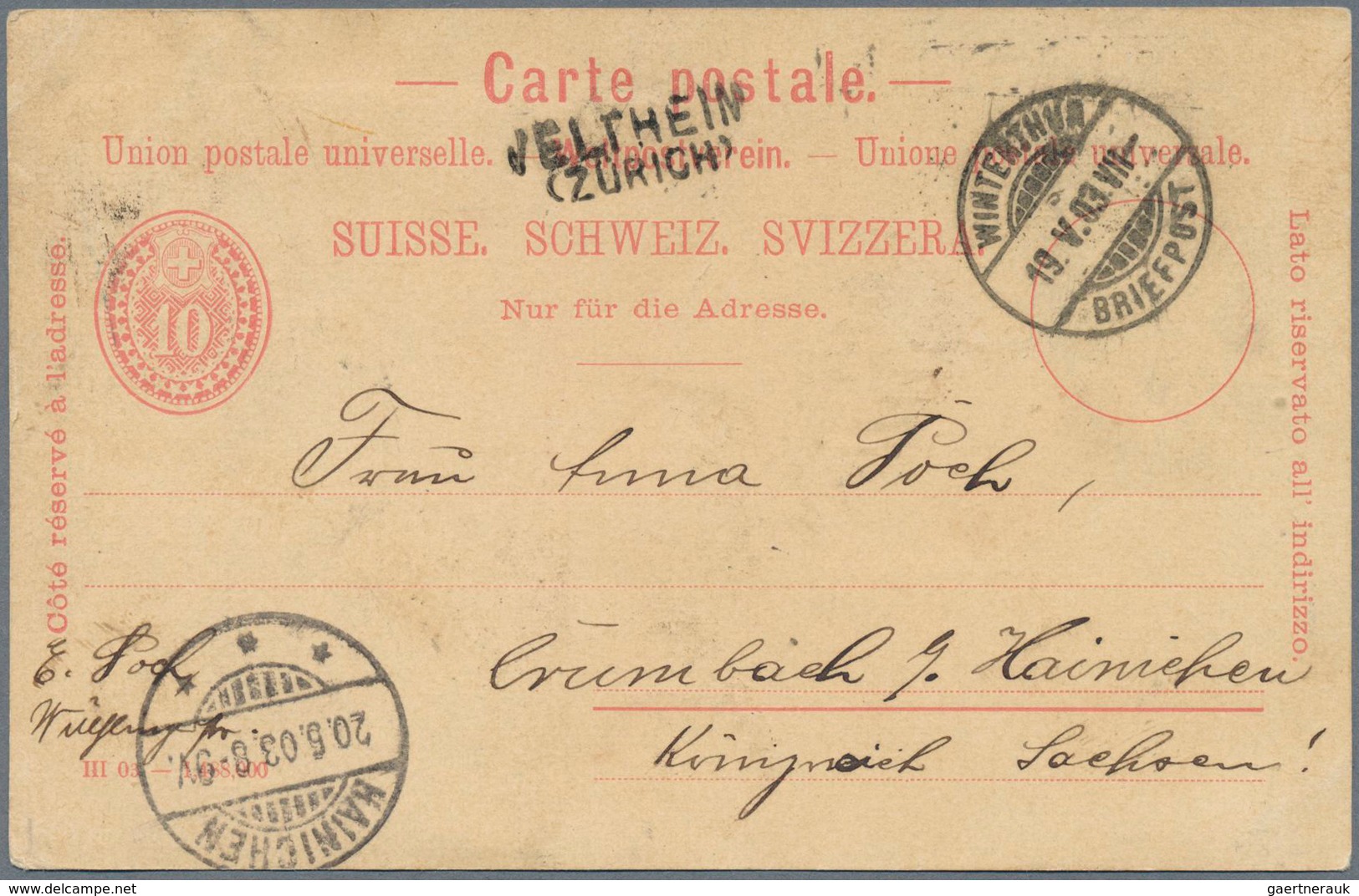 28162 Schweiz - Ganzsachen: 1867-1920er Ca.: Rund 80 Gebrauchte Ganzsachen, Von Tübli-Umschlägen Bis Bunde - Entiers Postaux