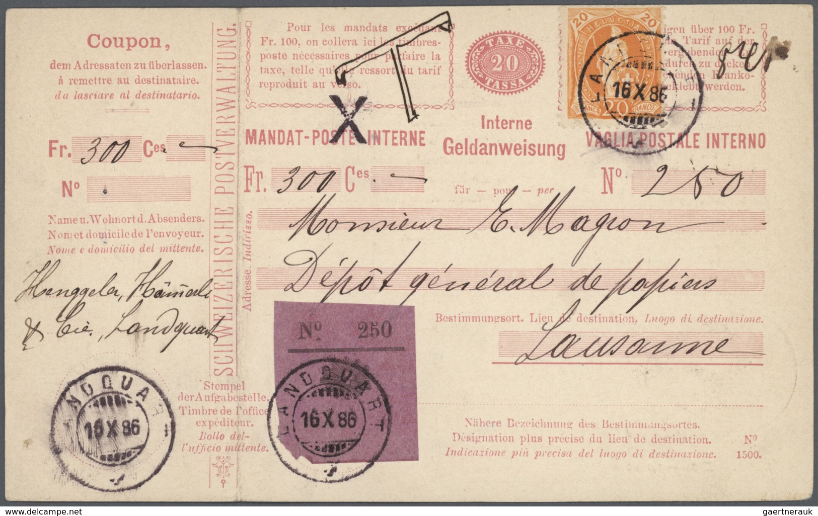 28164 Schweiz - Ganzsachen: 1867-1905 GELDANWEISUNGEN: Spezialisierte Sammlung von 94 Geldanweisungen, mei