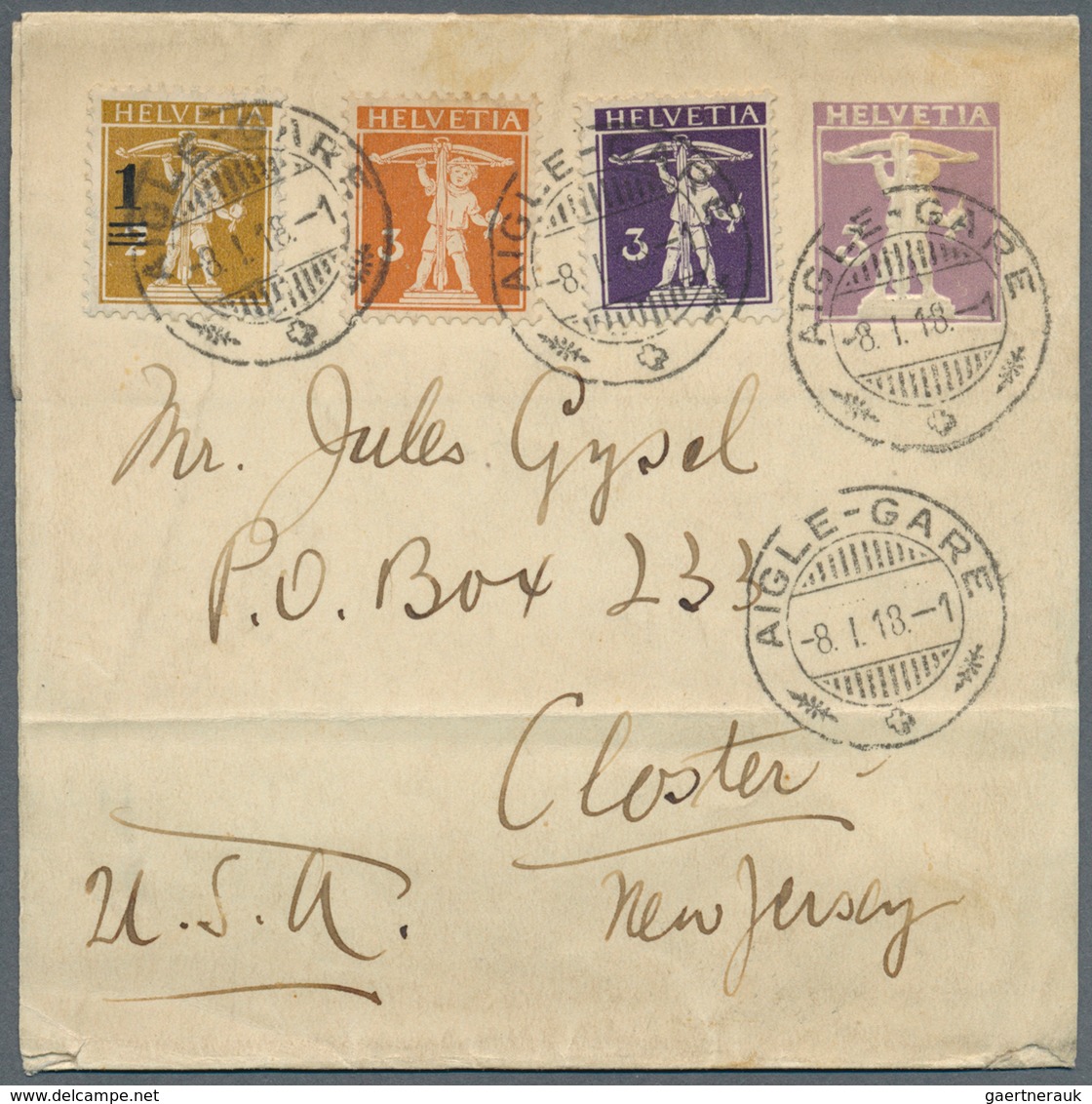 28167 Schweiz - Ganzsachen: 1910/1950's: Group Of 18 Postal Stationery Wrappers (Streifbänder) To North Am - Entiers Postaux