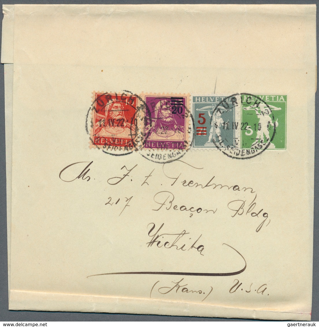 28167 Schweiz - Ganzsachen: 1910/1950's: Group Of 18 Postal Stationery Wrappers (Streifbänder) To North Am - Entiers Postaux