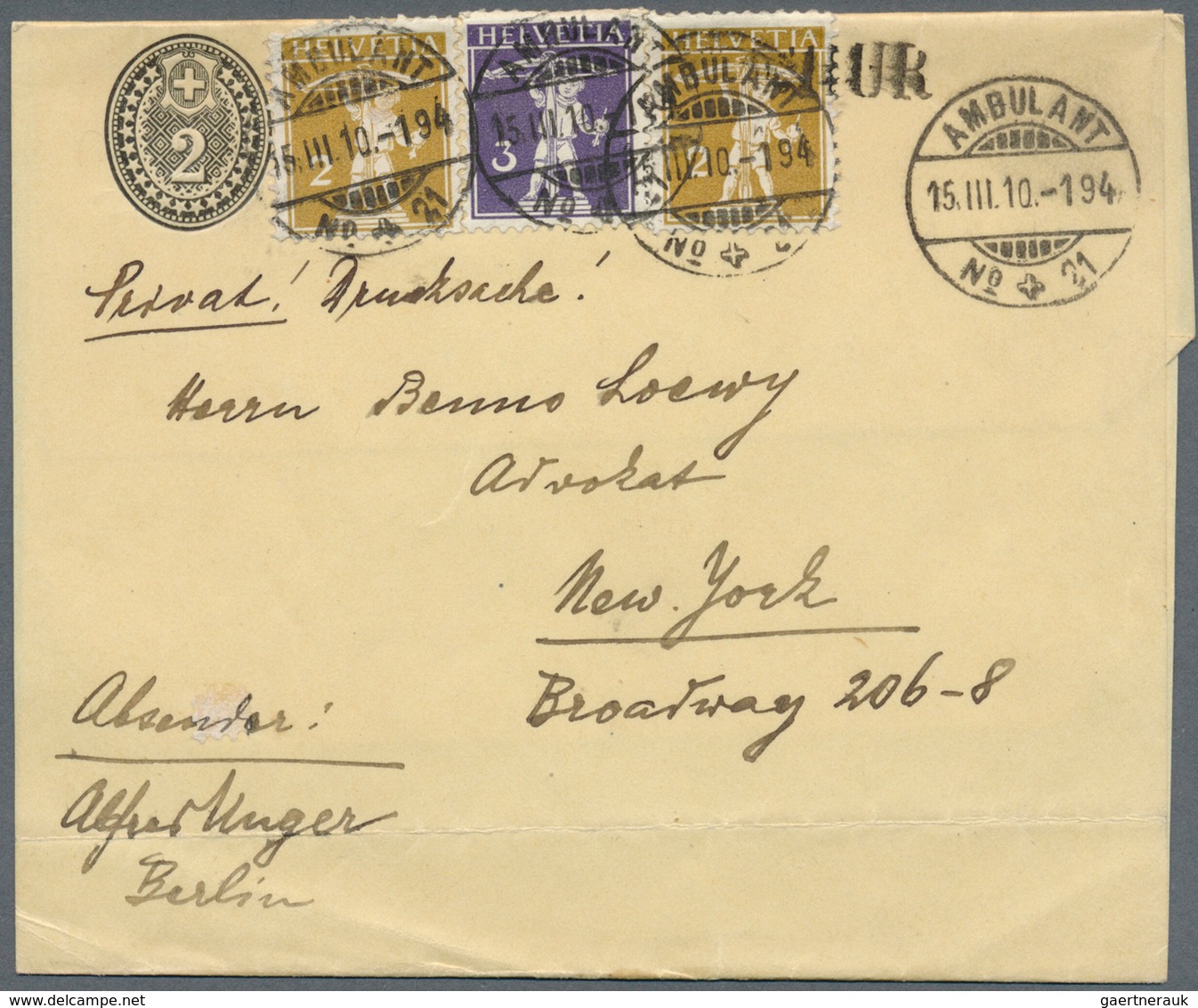28167 Schweiz - Ganzsachen: 1910/1950's: Group Of 18 Postal Stationery Wrappers (Streifbänder) To North Am - Entiers Postaux
