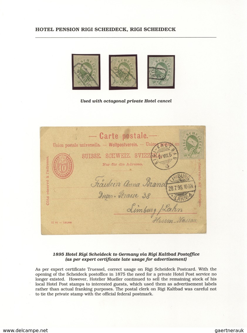 28168 Schweiz - Hotelpost: 1849-1900 ca.: Spezialsammlung der Hotelpost- und späteren Hotelmarken mit 87 B