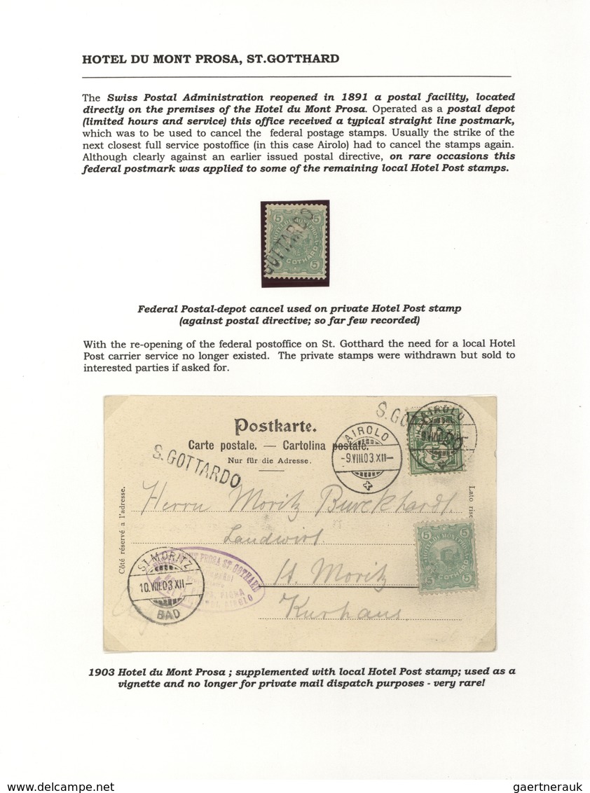 28168 Schweiz - Hotelpost: 1849-1900 ca.: Spezialsammlung der Hotelpost- und späteren Hotelmarken mit 87 B