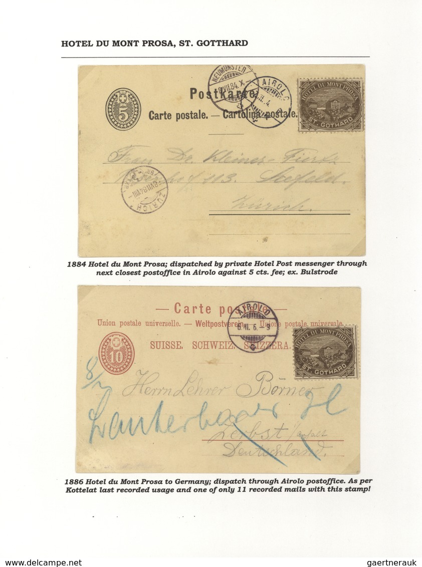 28168 Schweiz - Hotelpost: 1849-1900 ca.: Spezialsammlung der Hotelpost- und späteren Hotelmarken mit 87 B