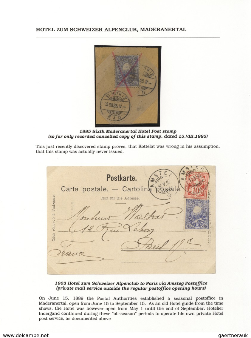 28168 Schweiz - Hotelpost: 1849-1900 ca.: Spezialsammlung der Hotelpost- und späteren Hotelmarken mit 87 B