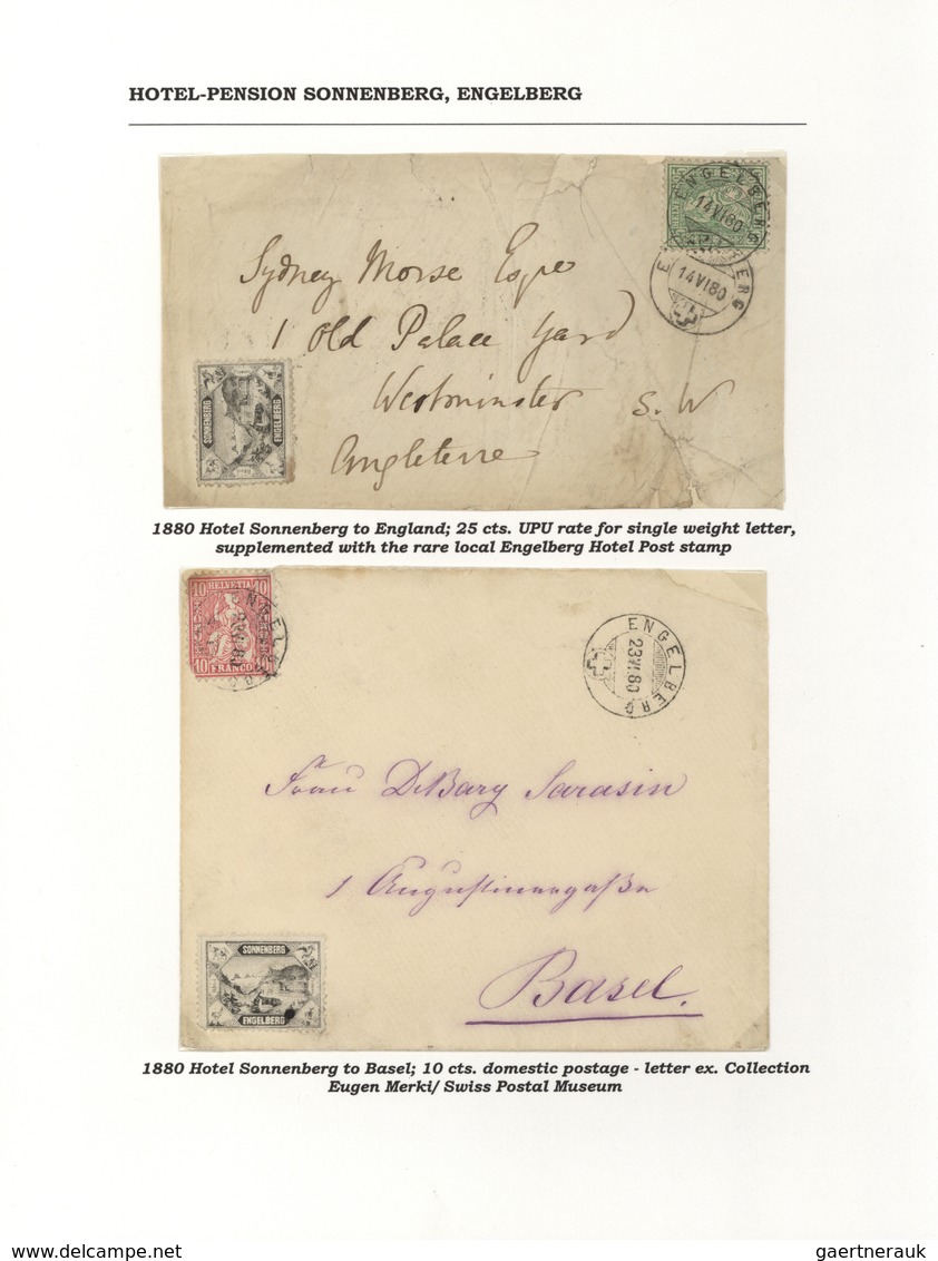 28168 Schweiz - Hotelpost: 1849-1900 ca.: Spezialsammlung der Hotelpost- und späteren Hotelmarken mit 87 B