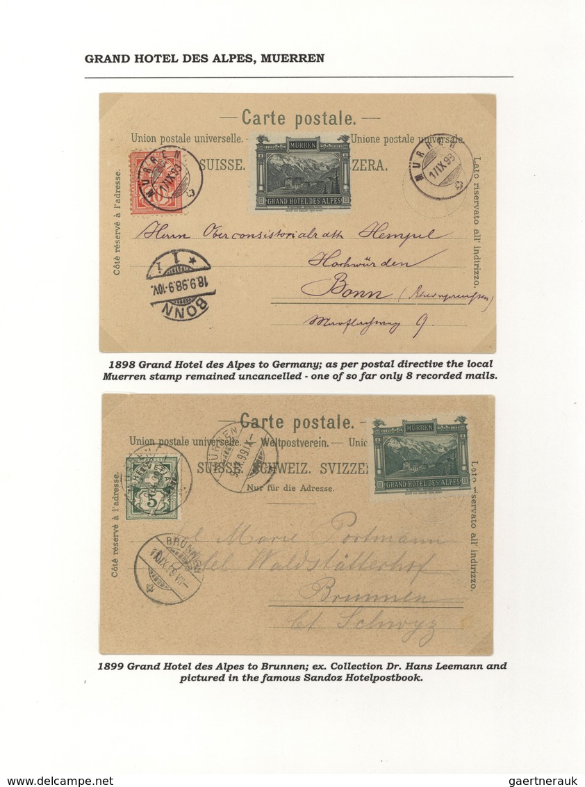 28168 Schweiz - Hotelpost: 1849-1900 ca.: Spezialsammlung der Hotelpost- und späteren Hotelmarken mit 87 B