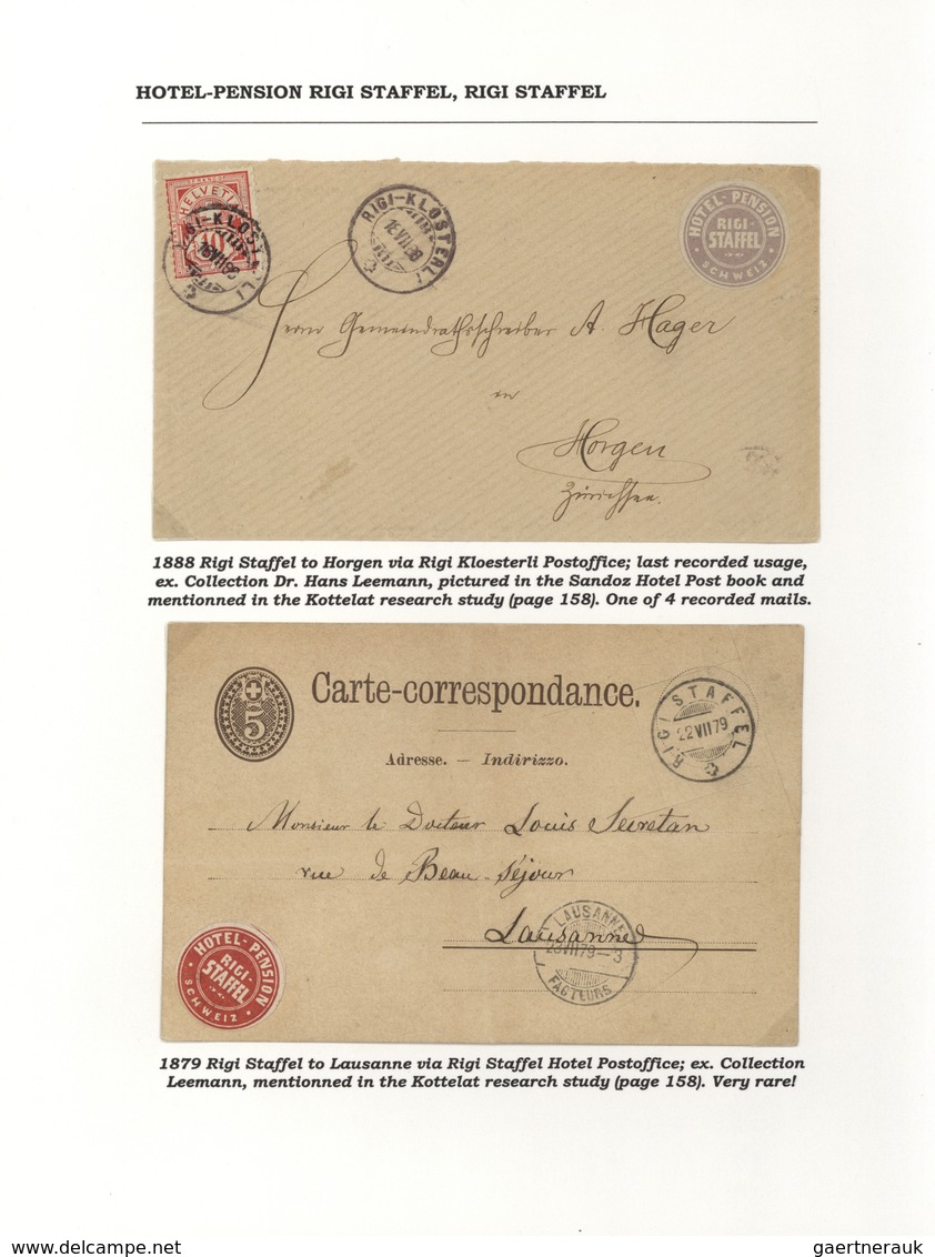 28168 Schweiz - Hotelpost: 1849-1900 ca.: Spezialsammlung der Hotelpost- und späteren Hotelmarken mit 87 B