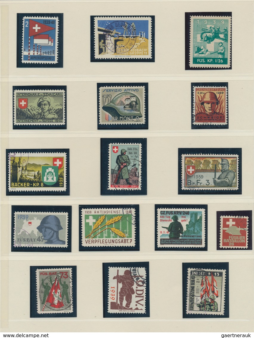 28170 Schweiz - Besonderheiten: 1914/1945: Soldaten-Marken Der Aktivdienst/Vigneten. Eine Marke Auf Briefs - Autres & Non Classés