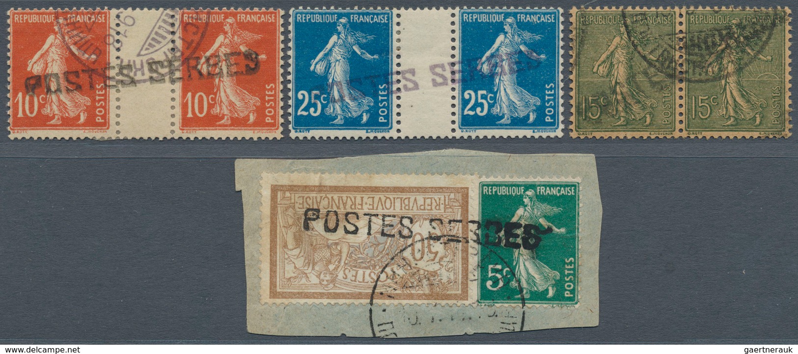 28179 Serbien: 1916/1918, French Occupation Of Corfou/Serbian Government-in-exile, Group Of Eight Stamps: - Serbie