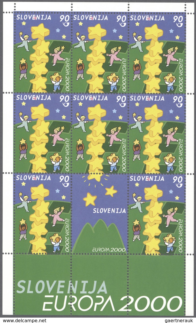 28186 Slowenien: 1993/2000, Stock Of The Europa Issues, Often In Complete Sheets, All Mint Never Hinged, I - Slovénie