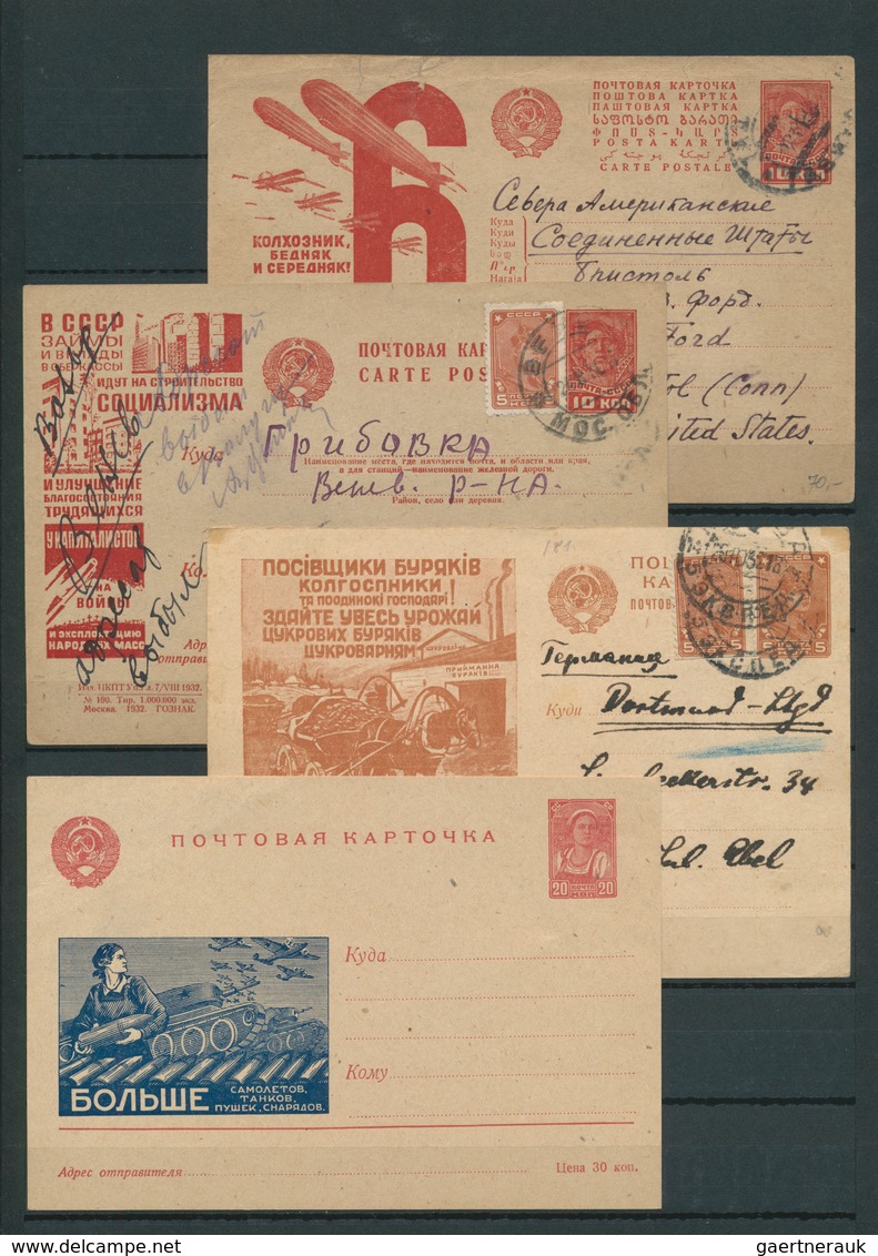 28217 Sowjetunion - Ganzsachen: 1931 - 1940, Postal Stationary Covers And Post Cards: 6 Propaganda Items: - Non Classés