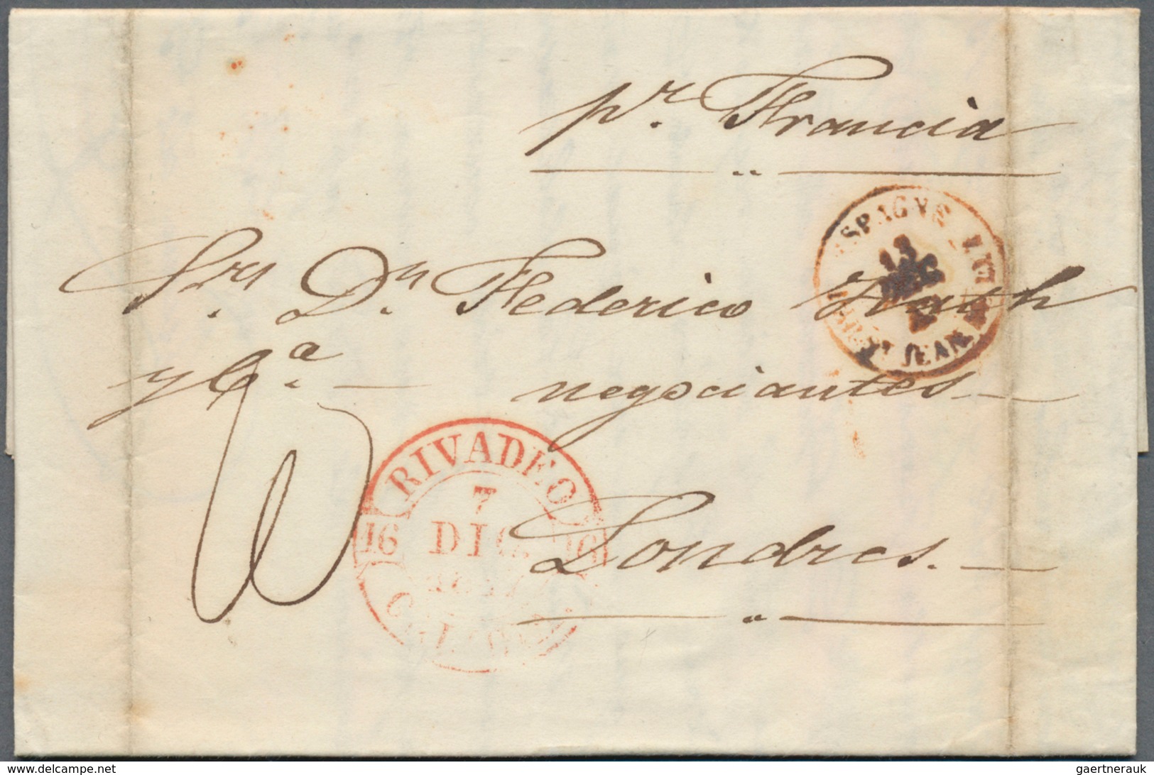 28230 Spanien - Vorphilatelie: 1815/1850, Lot With Ca.50 Entire Letters To London, Comprising Mail And Pos - ...-1850 Préphilatélie