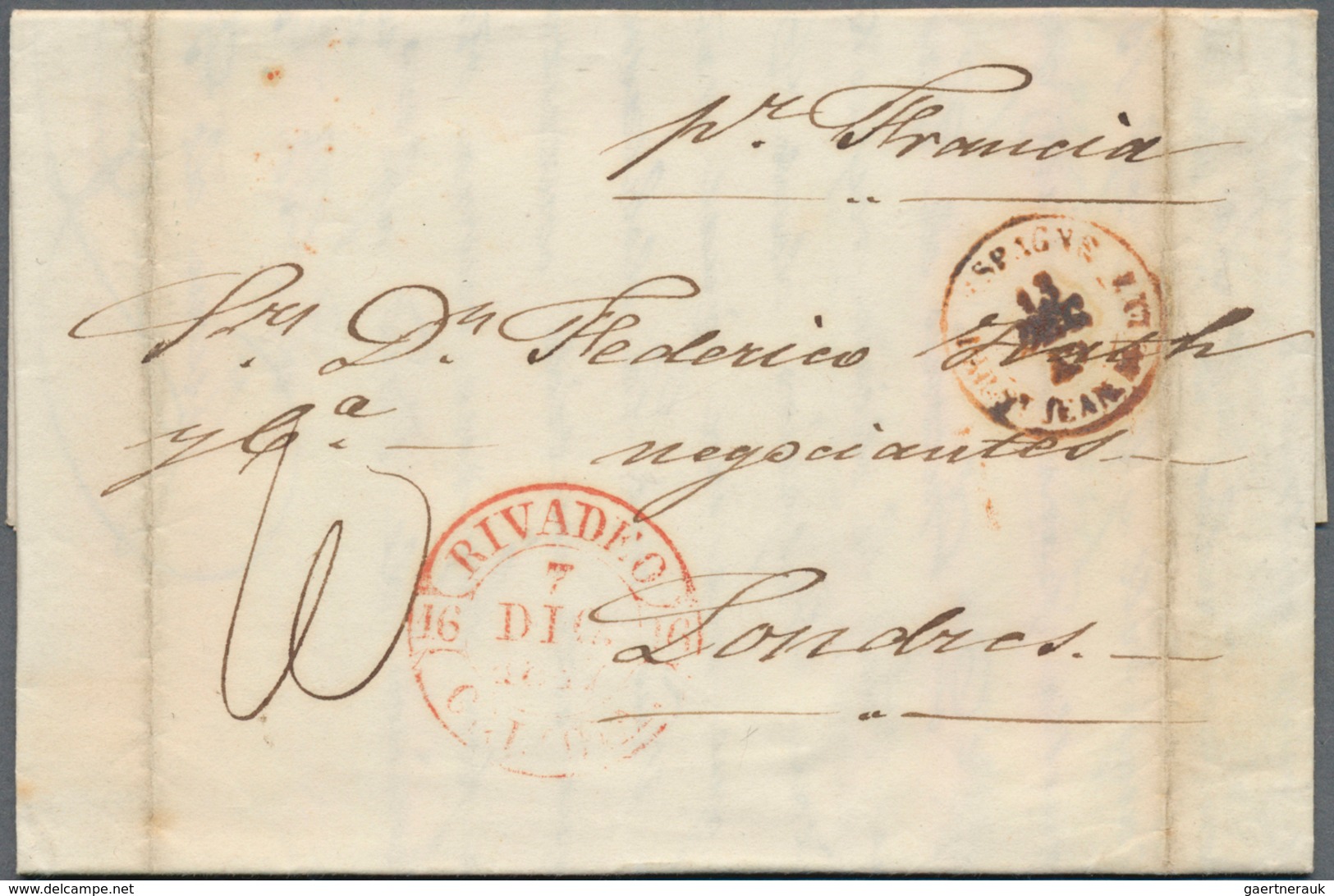 28230 Spanien - Vorphilatelie: 1815/1850, Lot With Ca.50 Entire Letters To London, Comprising Mail And Pos - ...-1850 Prefilatelia