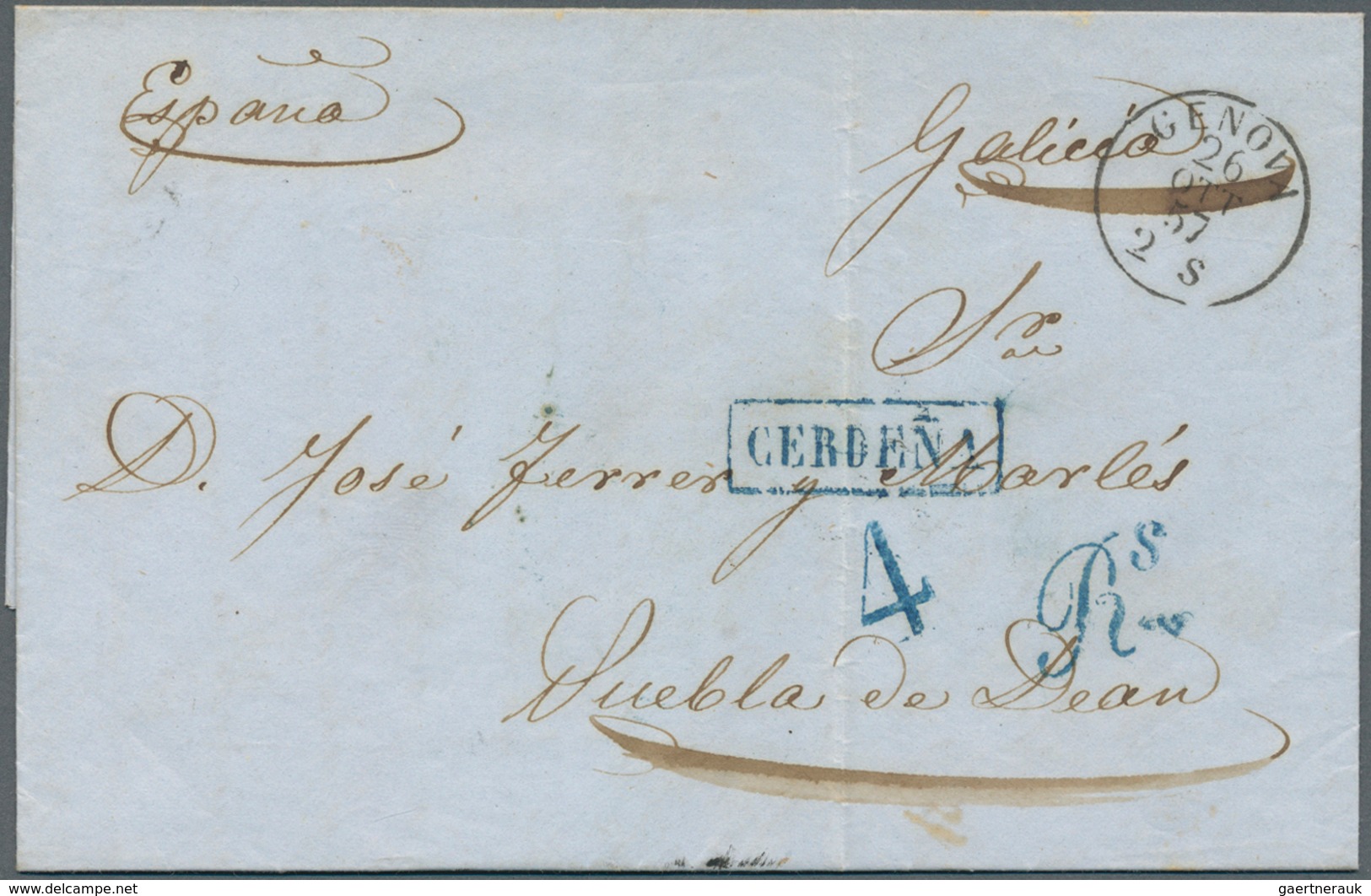 28231 Spanien: 1789/1880, Very Interesting Lot Of Ca. 35 Folded Letters Without Stamps (international Post - Oblitérés