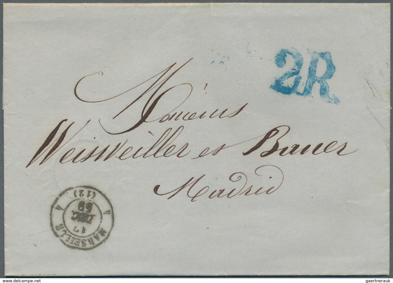 28232 Spanien: 1815/1853, 25 Stampless Letter And Two Fronts Including Some Incoming Mail To Spain. Mostly - Oblitérés