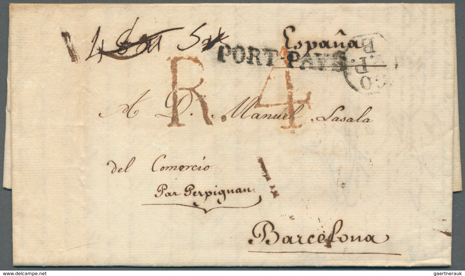 28232 Spanien: 1815/1853, 25 Stampless Letter And Two Fronts Including Some Incoming Mail To Spain. Mostly - Oblitérés