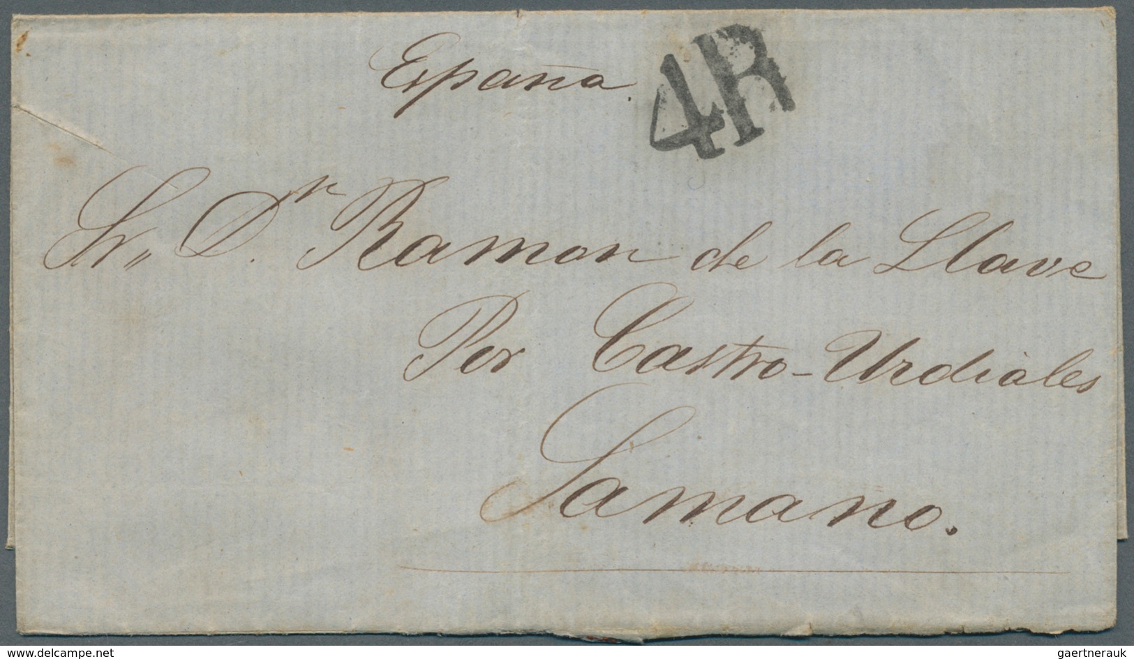 28232 Spanien: 1815/1853, 25 Stampless Letter And Two Fronts Including Some Incoming Mail To Spain. Mostly - Oblitérés