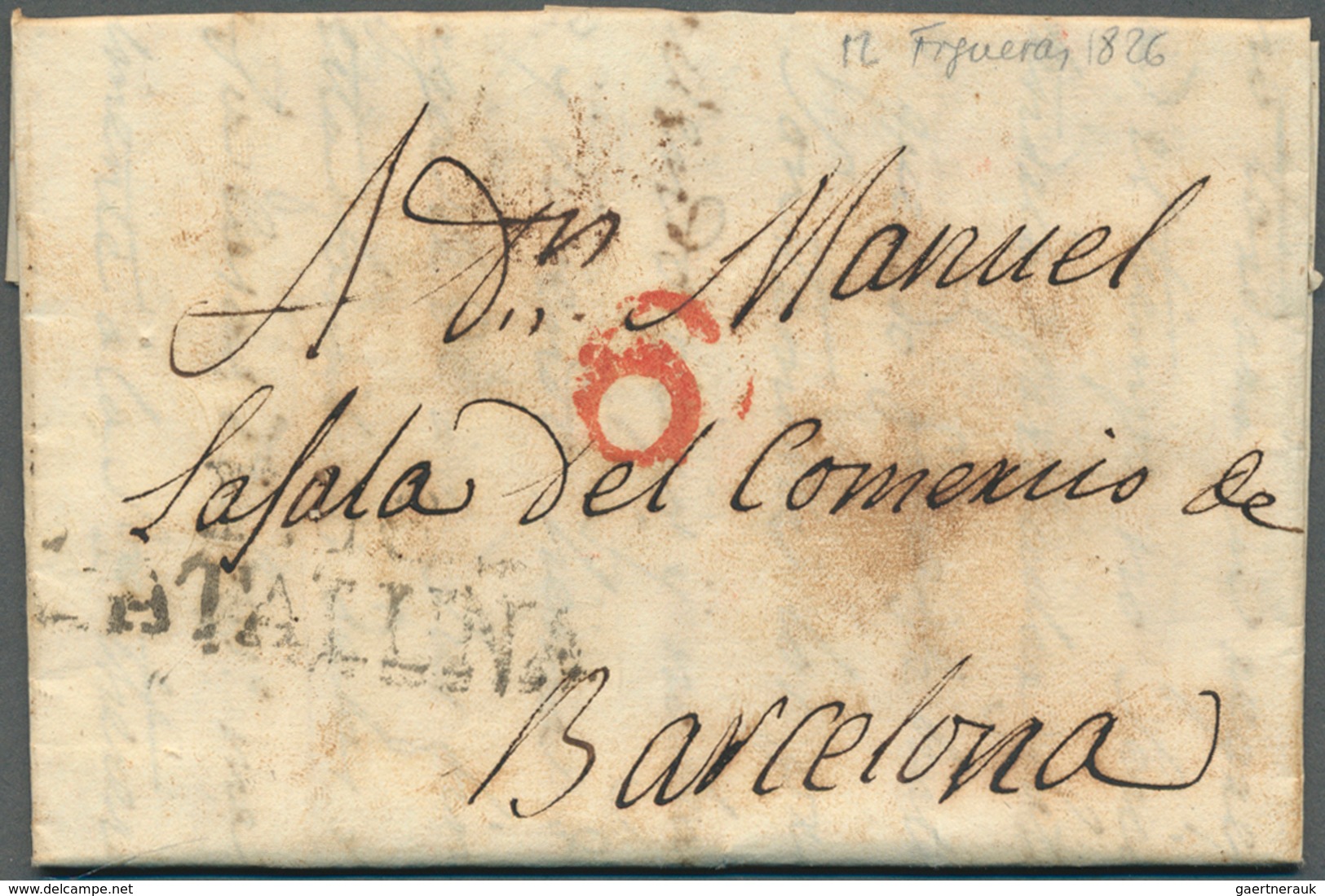 28232 Spanien: 1815/1853, 25 Stampless Letter And Two Fronts Including Some Incoming Mail To Spain. Mostly - Oblitérés