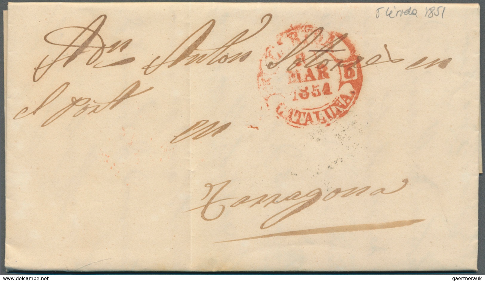 28233 Spanien: 1815/1853, 29 Stampless Letter And Two Fronts Including Some Incoming Mail To Spain. Mostly - Oblitérés