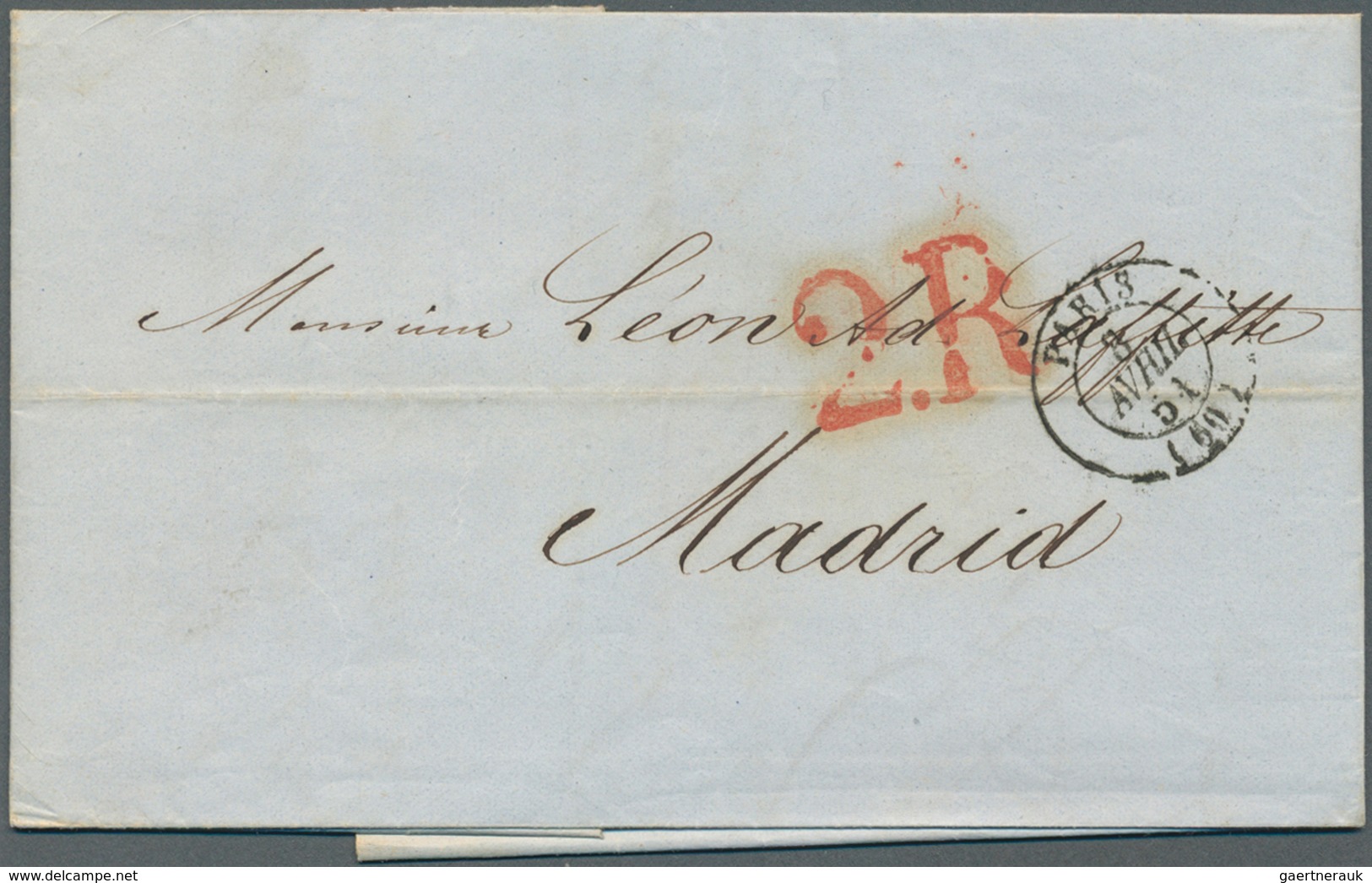 28233 Spanien: 1815/1853, 29 Stampless Letter And Two Fronts Including Some Incoming Mail To Spain. Mostly - Oblitérés