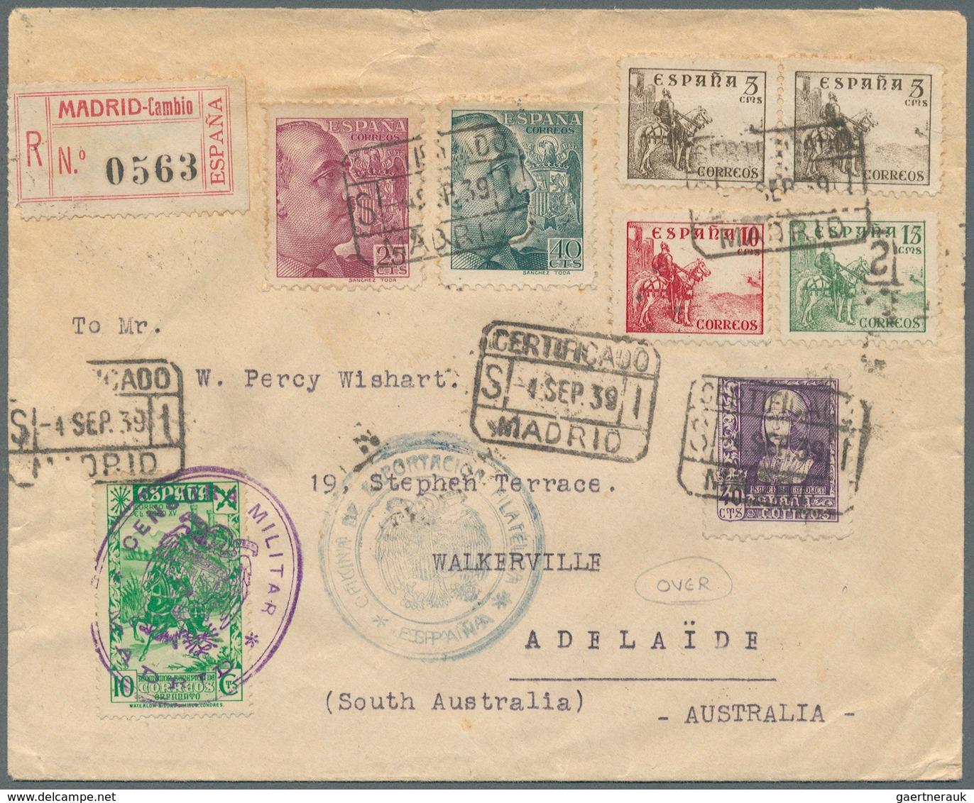 28234 Spanien: 1822/1944, Lot Of Five Better Entires (single Lots), Incl. One Pre-philatelic Cover, Card T - Oblitérés