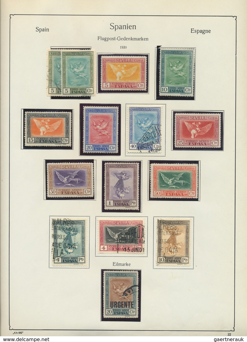 28237 Spanien: 1850/1981, Mainly Used Collection In A KA/BE Binder, From Classic Period, 1930s With Intere - Oblitérés