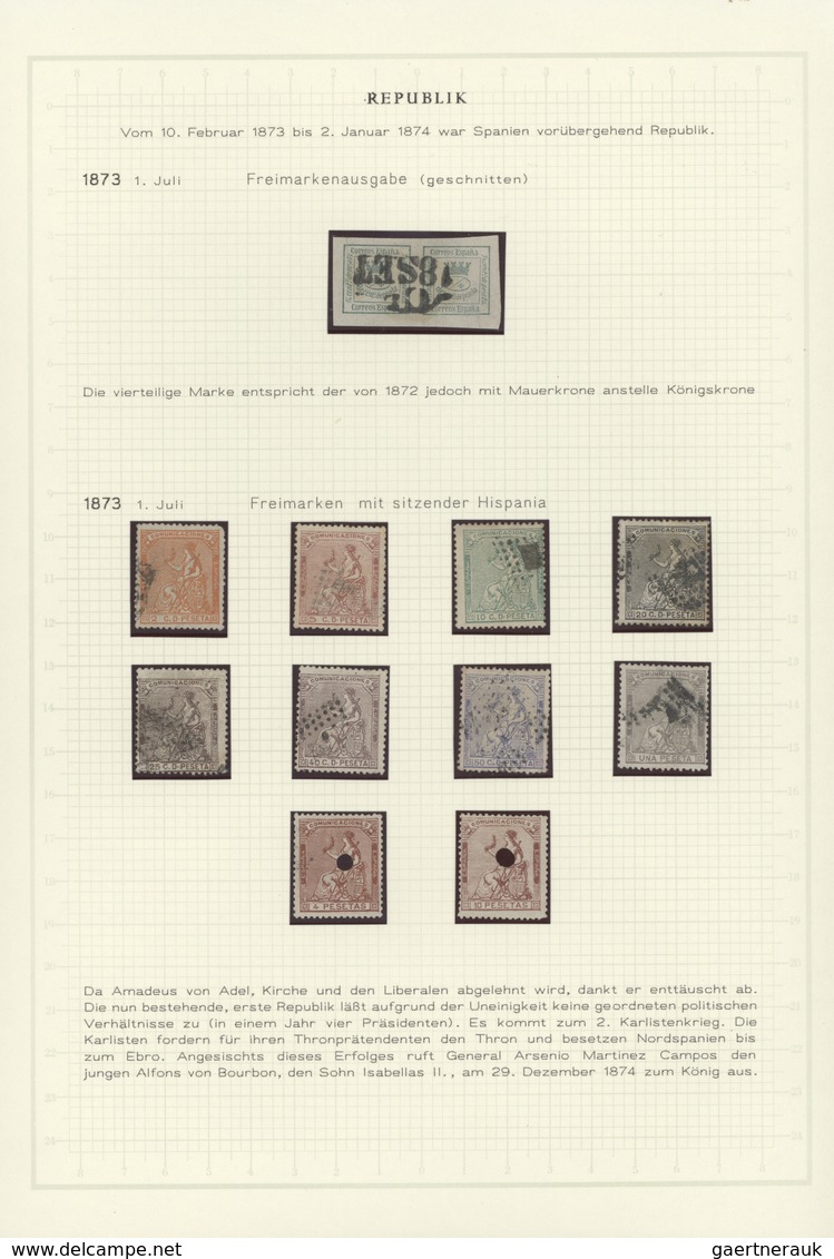 28240 Spanien: 1850/1960: überwiegend Gestempelte Sammlung, Einige Marken (Blöcke) Auch Ungebraucht Oder P - Oblitérés