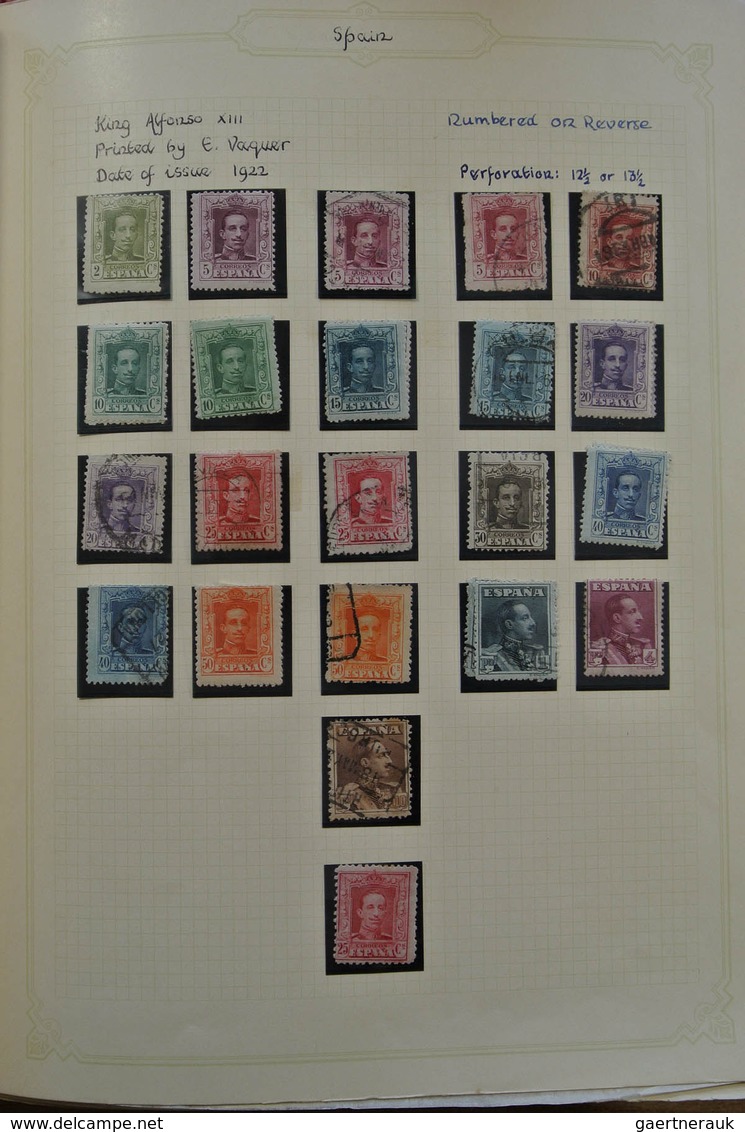 28241 Spanien: 1850-1938. Nicely filled, but somewhat messy, mint hinged and used collection Spaine 1850-1