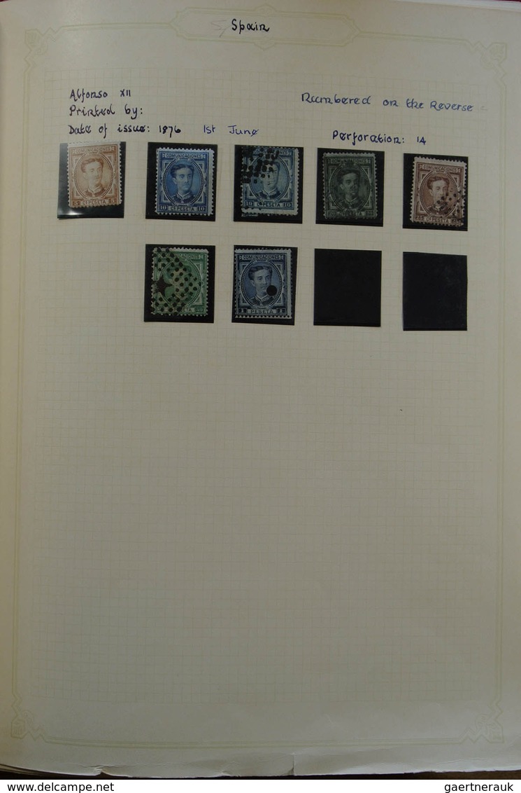 28241 Spanien: 1850-1938. Nicely filled, but somewhat messy, mint hinged and used collection Spaine 1850-1