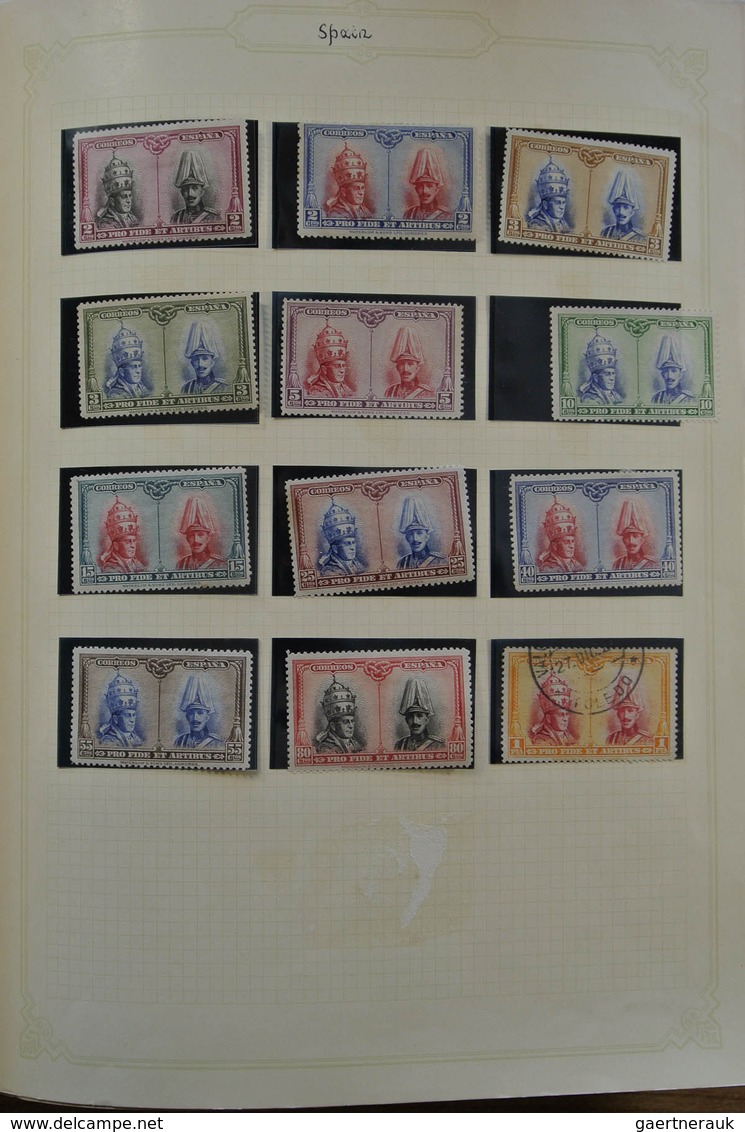 28241 Spanien: 1850-1938. Nicely filled, but somewhat messy, mint hinged and used collection Spaine 1850-1