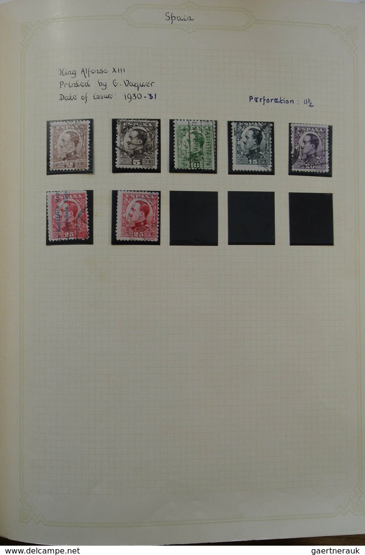 28241 Spanien: 1850-1938. Nicely filled, but somewhat messy, mint hinged and used collection Spaine 1850-1