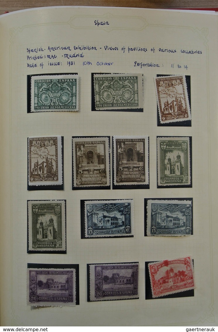 28241 Spanien: 1850-1938. Nicely filled, but somewhat messy, mint hinged and used collection Spaine 1850-1