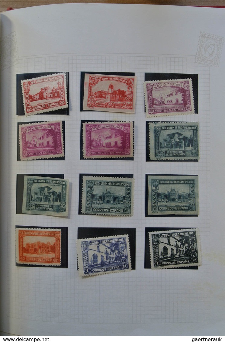 28241 Spanien: 1850-1938. Nicely filled, but somewhat messy, mint hinged and used collection Spaine 1850-1