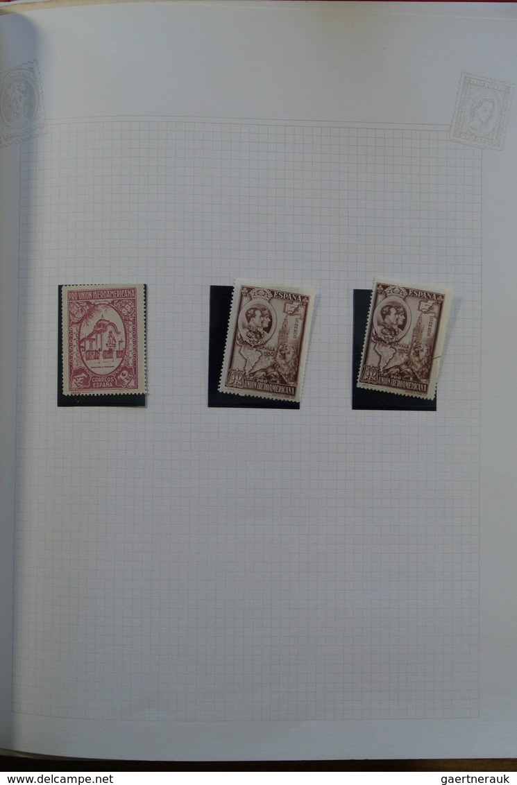 28241 Spanien: 1850-1938. Nicely filled, but somewhat messy, mint hinged and used collection Spaine 1850-1