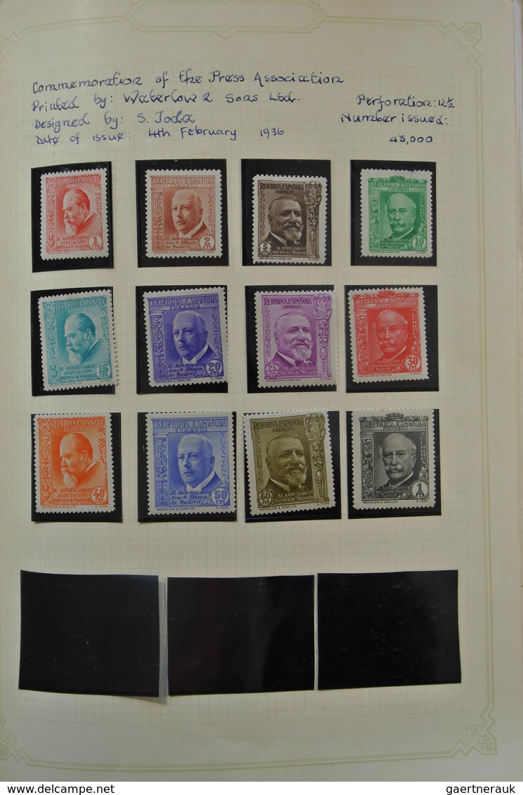 28241 Spanien: 1850-1938. Nicely filled, but somewhat messy, mint hinged and used collection Spaine 1850-1