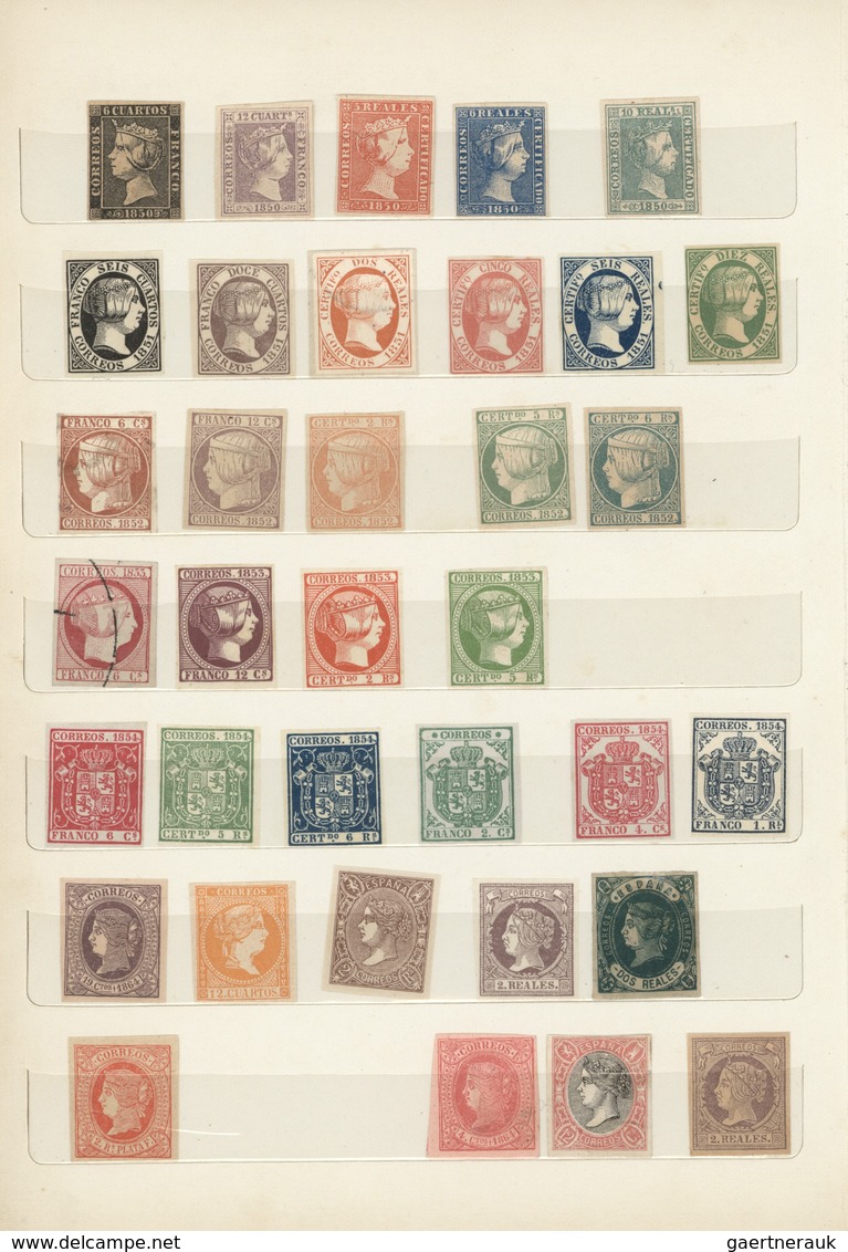 28243 Spanien: 1850/1880, Collection Of Apprx. 60 Reprints Of Early Issues. - Oblitérés