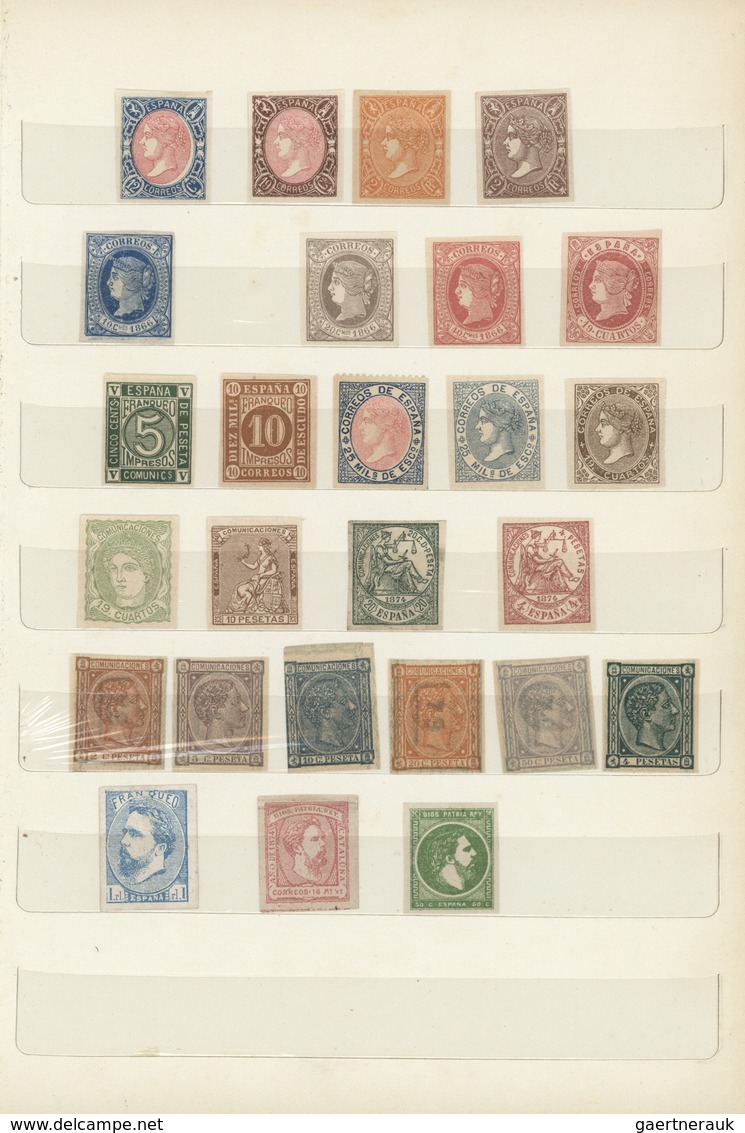 28243 Spanien: 1850/1880, Collection Of Apprx. 60 Reprints Of Early Issues. - Oblitérés