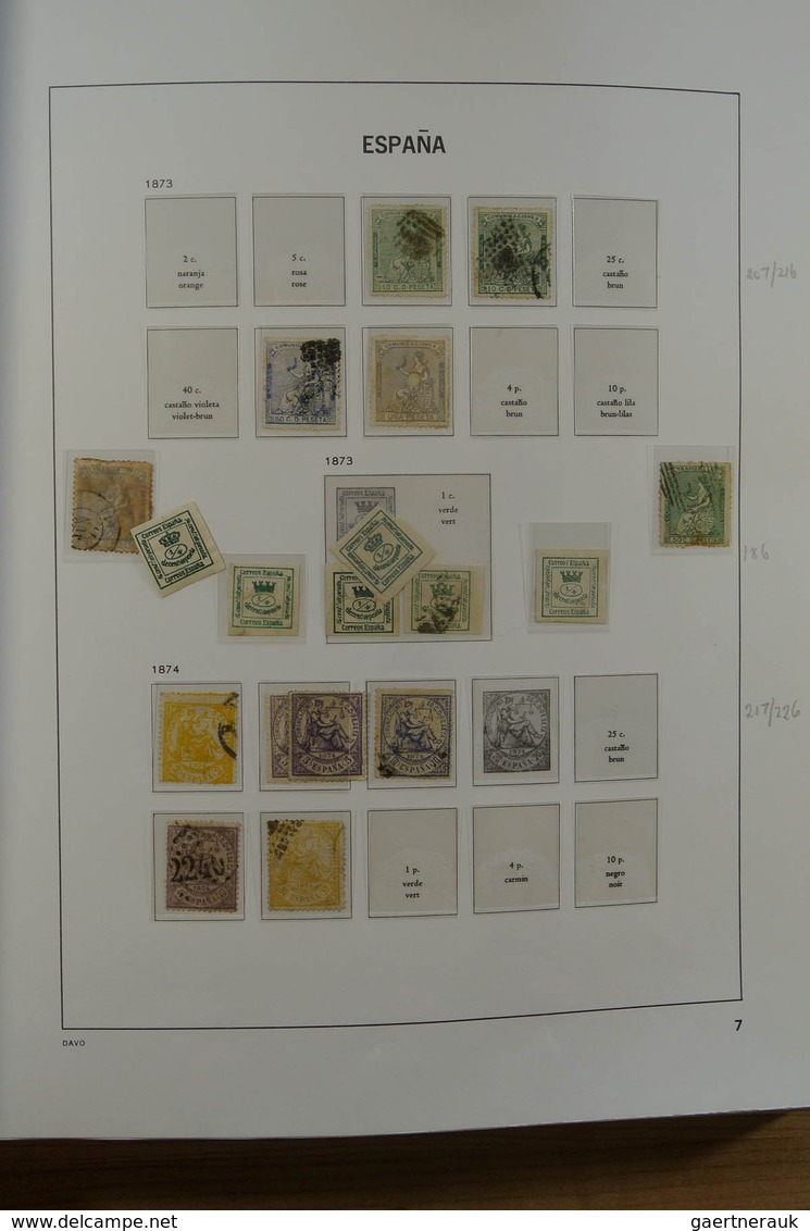 28245 Spanien: 1850-2000. Well Filled, MNH, Mint Hinged And Used Collection Spain And Colonies In 6 Davo A - Oblitérés