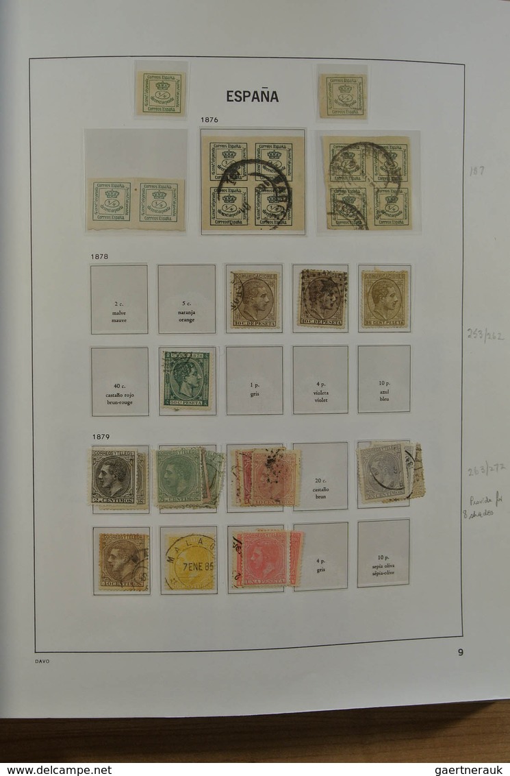 28245 Spanien: 1850-2000. Well filled, MNH, mint hinged and used collection Spain and colonies in 6 Davo a