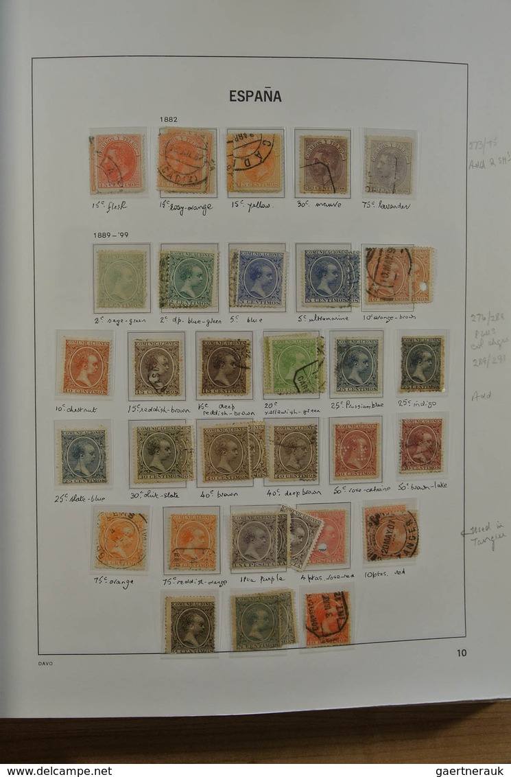 28245 Spanien: 1850-2000. Well filled, MNH, mint hinged and used collection Spain and colonies in 6 Davo a