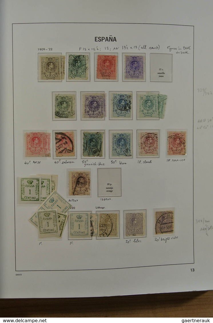 28245 Spanien: 1850-2000. Well filled, MNH, mint hinged and used collection Spain and colonies in 6 Davo a