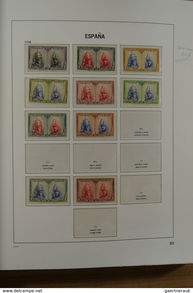 28245 Spanien: 1850-2000. Well filled, MNH, mint hinged and used collection Spain and colonies in 6 Davo a